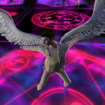 Dancing with wings in a club